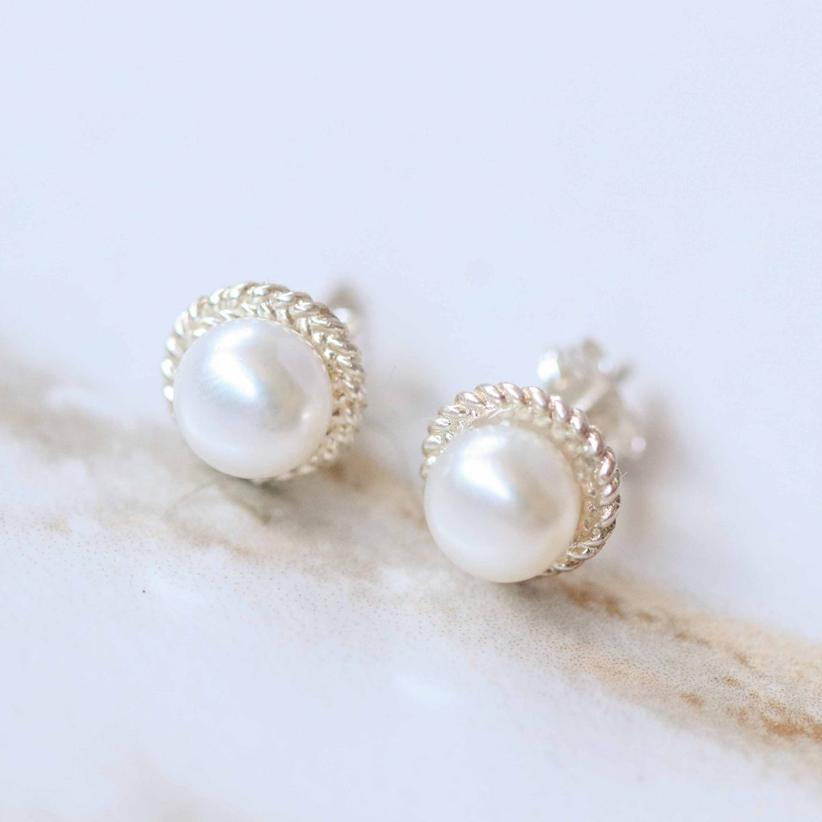 Grace Woven Pearl Studs – Miinella Jewellery