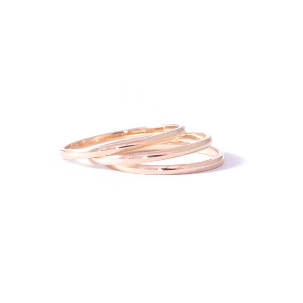 Polished Half Round Band In Rose Gold