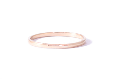 Polished Half Round Band In Rose Gold