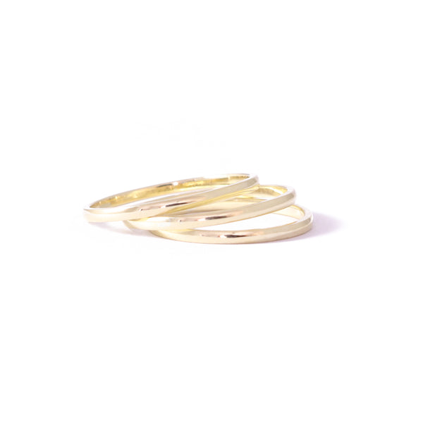 Matte Half Round Band In Yellow Gold