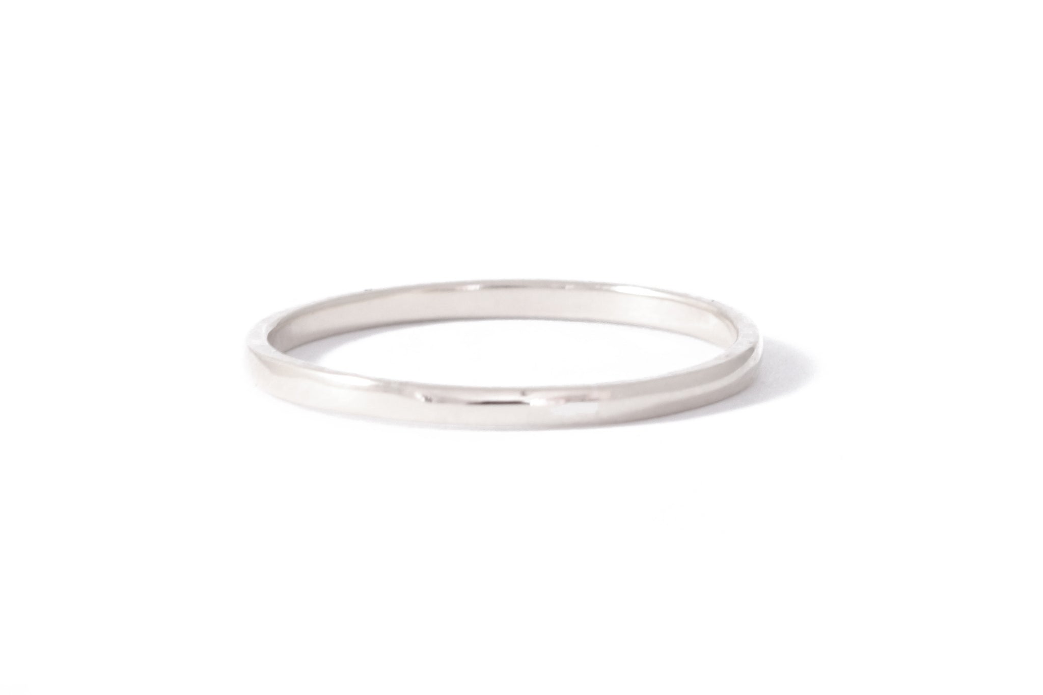 Matte Half Round Band In White Gold