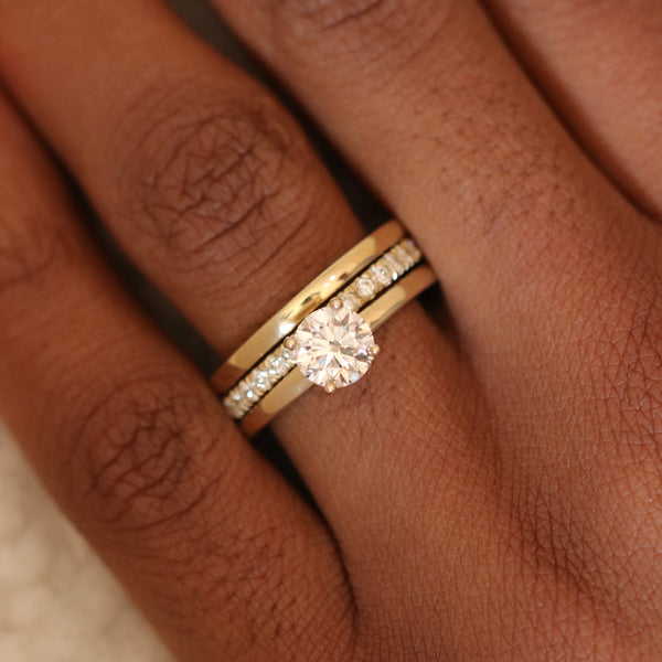Polished Half Round Band In Yellow Gold