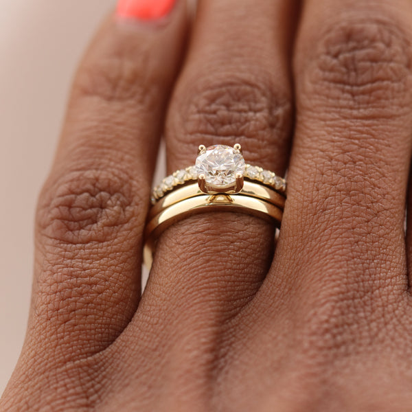 Polished Half Round Band In Yellow Gold