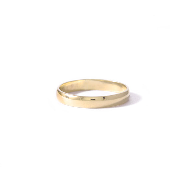 Polished Half Round Band In Yellow Gold