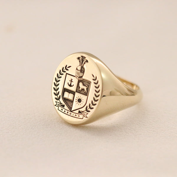 The Legacy – Large Oval Signature Ring In 9ct Yellow Gold