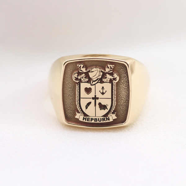 The Dominion – Rounded Square Signature Ring In 9ct Yellow Gold