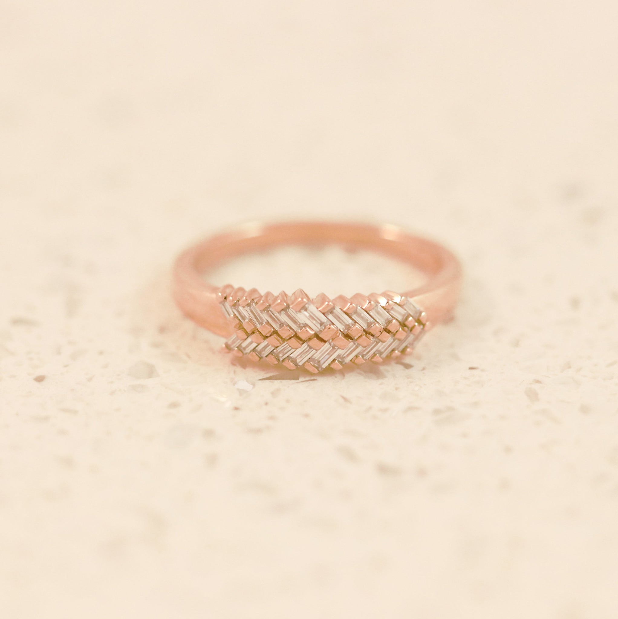 Indira Moissanite Ring In Rose Gold